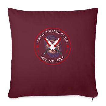 True Crime Club Minnesota, Murderino Murder Show - Housse de coussin décorative 45 x 45 cm - bordeaux - Devant