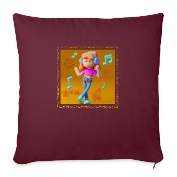 DRÔLE D’ILLUSTRATION MUSICALE FILLE 14 - Housse de coussin décorative 45 x 45 cm - bordeaux - Devant