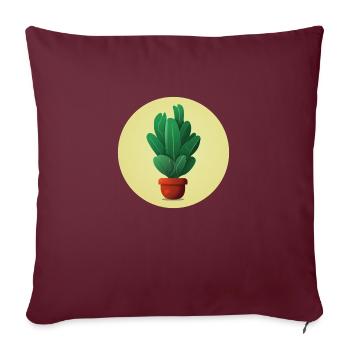 Plant in a clay pot - Sofa pillowcase 17,3'' x 17,3'' (45 x 45 cm) - burgundy - Front