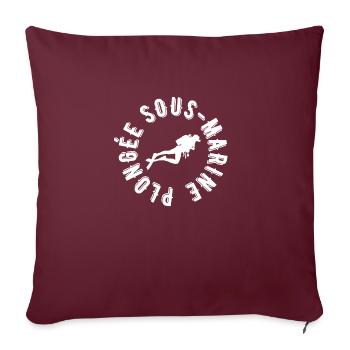 plongée sous marine - Housse de coussin décorative 45 x 45 cm - bordeaux - Devant