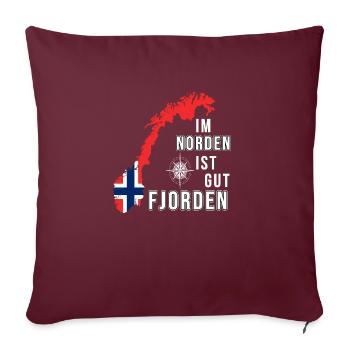 im Norden ist gut Fjorden 2 - Sofakissenbezug 45 x 45 cm - Burgunderrot - Vorne