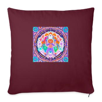 Yeti Mandala Manie - Sofakissenbezug 45 x 45 cm - Burgunderrot - Vorne