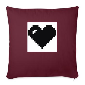 Cœur pixélisé - Housse de coussin décorative 45 x 45 cm - bordeaux - Devant