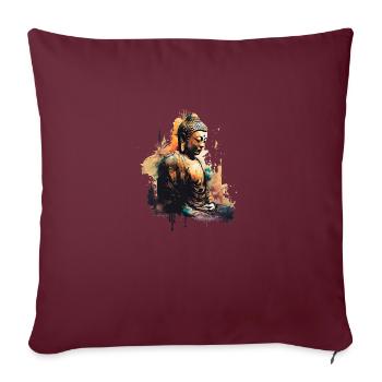 Bouddha - Housse de coussin décorative 45 x 45 cm - bordeaux - Devant