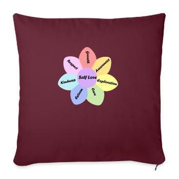 Rainbow pastel couleur self love basics - Housse de coussin décorative 45 x 45 cm - bordeaux - Devant