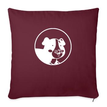 CHIEN CHAT ANIMAL DE COMPAGNIE - Housse de coussin décorative 45 x 45 cm - bordeaux - Devant
