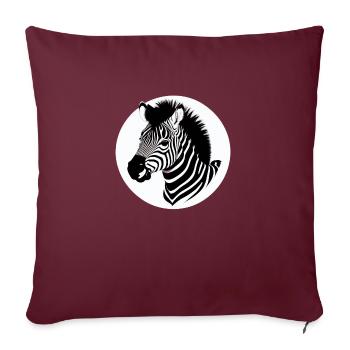 Fun Zebra Cartoon Funny Nature Animal Safari 9 - Housse de coussin décorative 45 x 45 cm - bordeaux - Devant