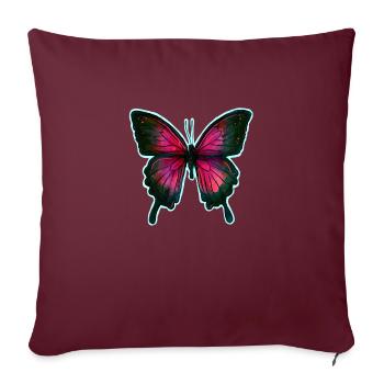 Pink red Butterfly Schmetterling Illustration - Sofakissenbezug 45 x 45 cm - Burgunderrot - Vorne