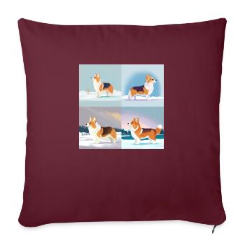 CHIEN - Housse de coussin décorative 45 x 45 cm - bordeaux - Devant