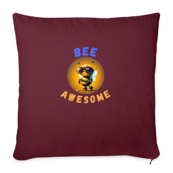 Bee Awesome - Housse de coussin décorative 45 x 45 cm - bordeaux - Devant