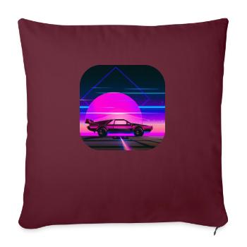 Retour aux années 80 | Synthwave - Housse de coussin décorative 45 x 45 cm - bordeaux - Devant