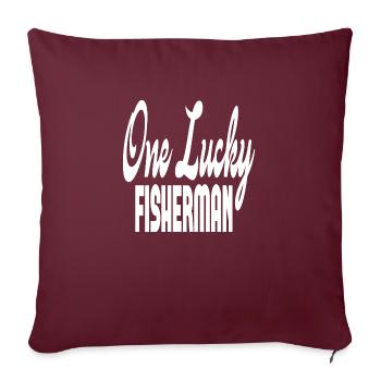 One Lucky Fisherman - Sofa pillowcase 17,3'' x 17,3'' (45 x 45 cm) - burgundy - Front