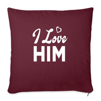 Je l’aime - Housse de coussin décorative 45 x 45 cm - bordeaux - Devant
