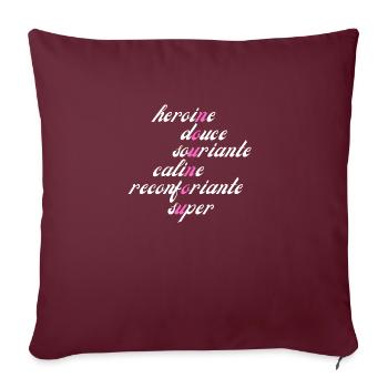nounou de l'année - Housse de coussin décorative 45 x 45 cm - bordeaux - Devant