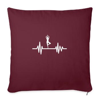 Yoga Heartbeat - Idée cadeau Yoga Design - Housse de coussin décorative 45 x 45 cm - bordeaux - Devant