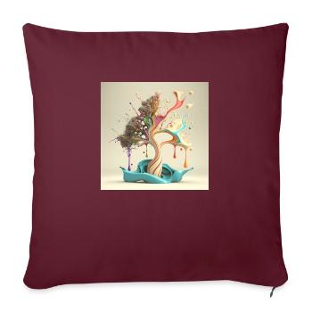 Arbre Fondant - Housse de coussin décorative 45 x 45 cm - bordeaux - Devant