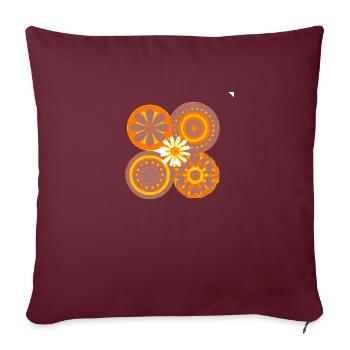 Flower power 70 - Housse de coussin décorative 45 x 45 cm - bordeaux - Devant