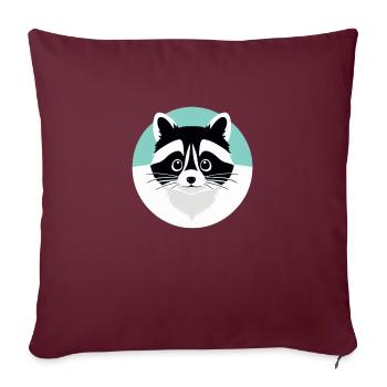 Waschbären süßer Cartoon Waschbär 39 - Sofakissenbezug 45 x 45 cm - Burgunderrot - Vorne