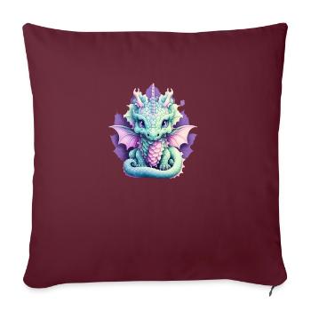 Kawaii Pastel Goth Drache - Sofakissenbezug 45 x 45 cm - Burgunderrot - Vorne