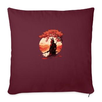 Samurai Warrior - Sakura Tree Digital Art - Housse de coussin décorative 45 x 45 cm - bordeaux - Devant