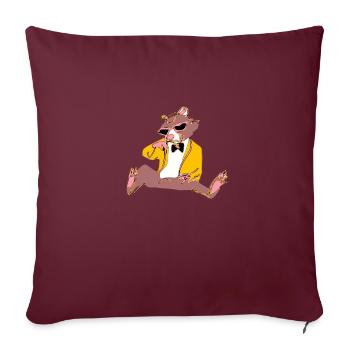 Polo l'ours grognon - Housse de coussin décorative 45 x 45 cm - bordeaux - Devant