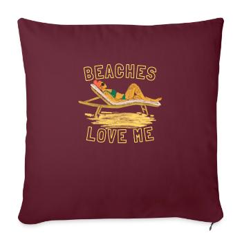 Les plages m’aiment - Housse de coussin décorative 45 x 45 cm - bordeaux - Devant