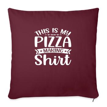 Ceci est ma chemise de pizza - Housse de coussin décorative 45 x 45 cm - bordeaux - Devant