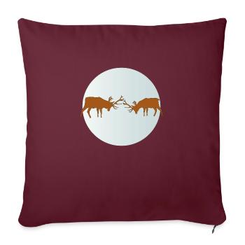 hirsche kampf 01 - Sofakissenbezug 45 x 45 cm - Burgunderrot - Vorne