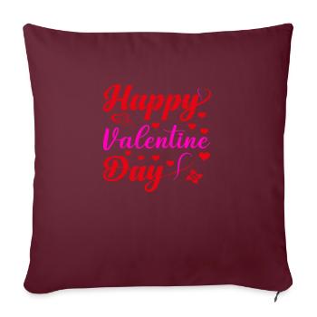 Happy Valentine Day - Sofakissenbezug 45 x 45 cm - Burgunderrot - Vorne