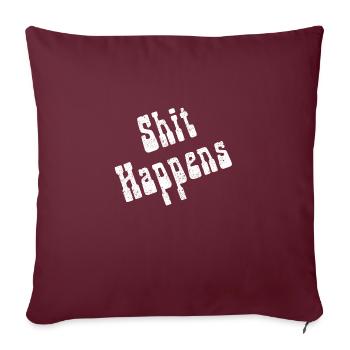 La merde arrive blanc - Housse de coussin décorative 45 x 45 cm - bordeaux - Devant