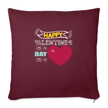 Joyeuse Saint-Valentin - Housse de coussin décorative 45 x 45 cm - bordeaux - Devant