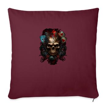 Éclabousser le crâne multicolore. Visage impassible - Housse de coussin décorative 45 x 45 cm - bordeaux - Devant
