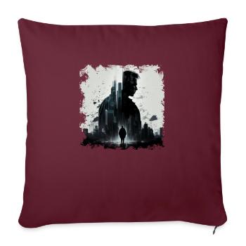 Personnage mystérieux en tant que gardien de la ville - Housse de coussin décorative 45 x 45 cm - bordeaux - Devant