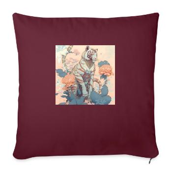 in harmony with nature tigers - Sofa pillowcase 17,3'' x 17,3'' (45 x 45 cm) - burgundy - Front