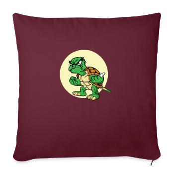 Lili the grumpy turtle - Sofa pillowcase 17,3'' x 17,3'' (45 x 45 cm) - burgundy - Front