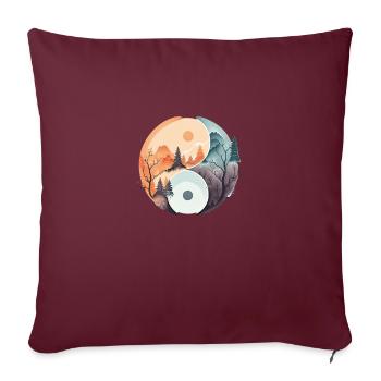 Ying Yang - Montagnes / Plage - Housse de coussin décorative 45 x 45 cm - bordeaux - Devant