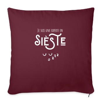 Je suis une experte en sièste - Housse de coussin décorative 45 x 45 cm - bordeaux - Devant