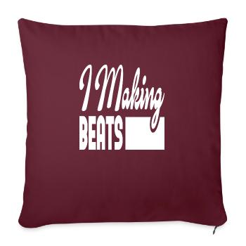 Je fais des beats - Housse de coussin décorative 45 x 45 cm - bordeaux - Devant