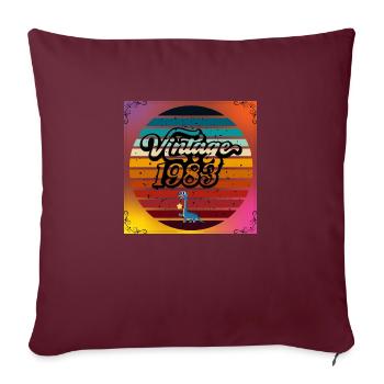 Fou des années 80 - Housse de coussin décorative 45 x 45 cm - bordeaux - Devant