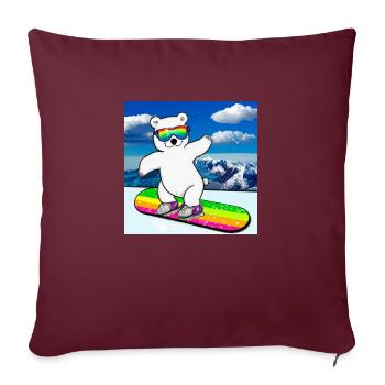 Cooler Eisbär fährt Snowboard V4 Geschenk - Sofakissenbezug 45 x 45 cm - Burgunderrot - Vorne