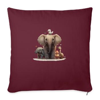 La famille - Housse de coussin décorative 45 x 45 cm - bordeaux - Devant