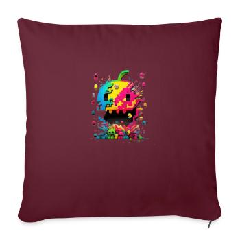 Arcade Neon Gaming Monster - Sofakissenbezug 45 x 45 cm - Burgunderrot - Vorne
