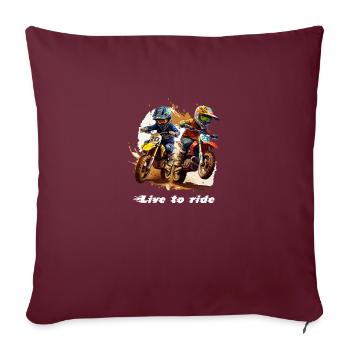 Vivre pour rouler - Housse de coussin décorative 45 x 45 cm - bordeaux - Devant