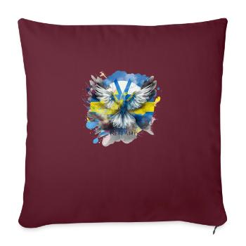 Friede für die Ukraine - Sofakissenbezug 45 x 45 cm - Burgunderrot - Vorne