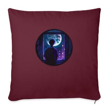 Garçon de lune - Housse de coussin décorative 45 x 45 cm - bordeaux - Devant