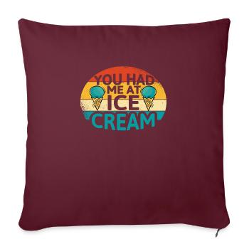 Tu m’as eu à Ice Cream - Housse de coussin décorative 45 x 45 cm - bordeaux - Devant