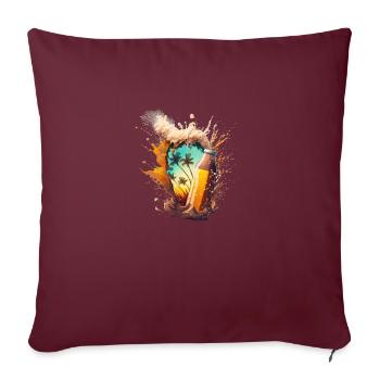 Explosion de mousse de bière, le portail de l’été - Housse de coussin décorative 45 x 45 cm - bordeaux - Devant