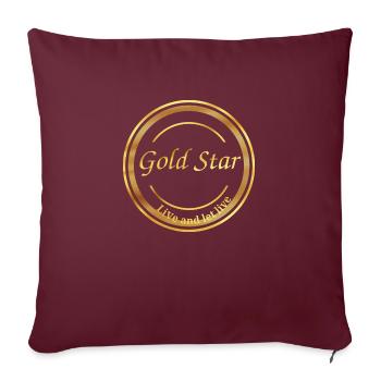 Logo, Design ,étoile dorée ,Texte - Housse de coussin décorative 45 x 45 cm - bordeaux - Devant