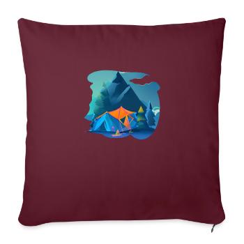 Camping Caravan Camp Camping Motorhome Cadeau - Housse de coussin décorative 45 x 45 cm - bordeaux - Devant