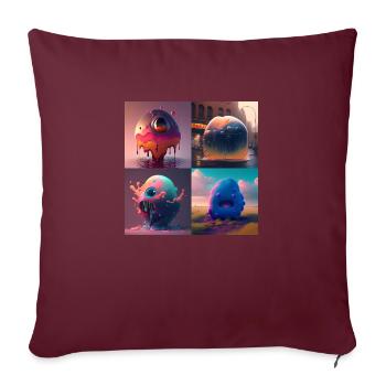Aliens are coming - Housse de coussin décorative 45 x 45 cm - bordeaux - Devant